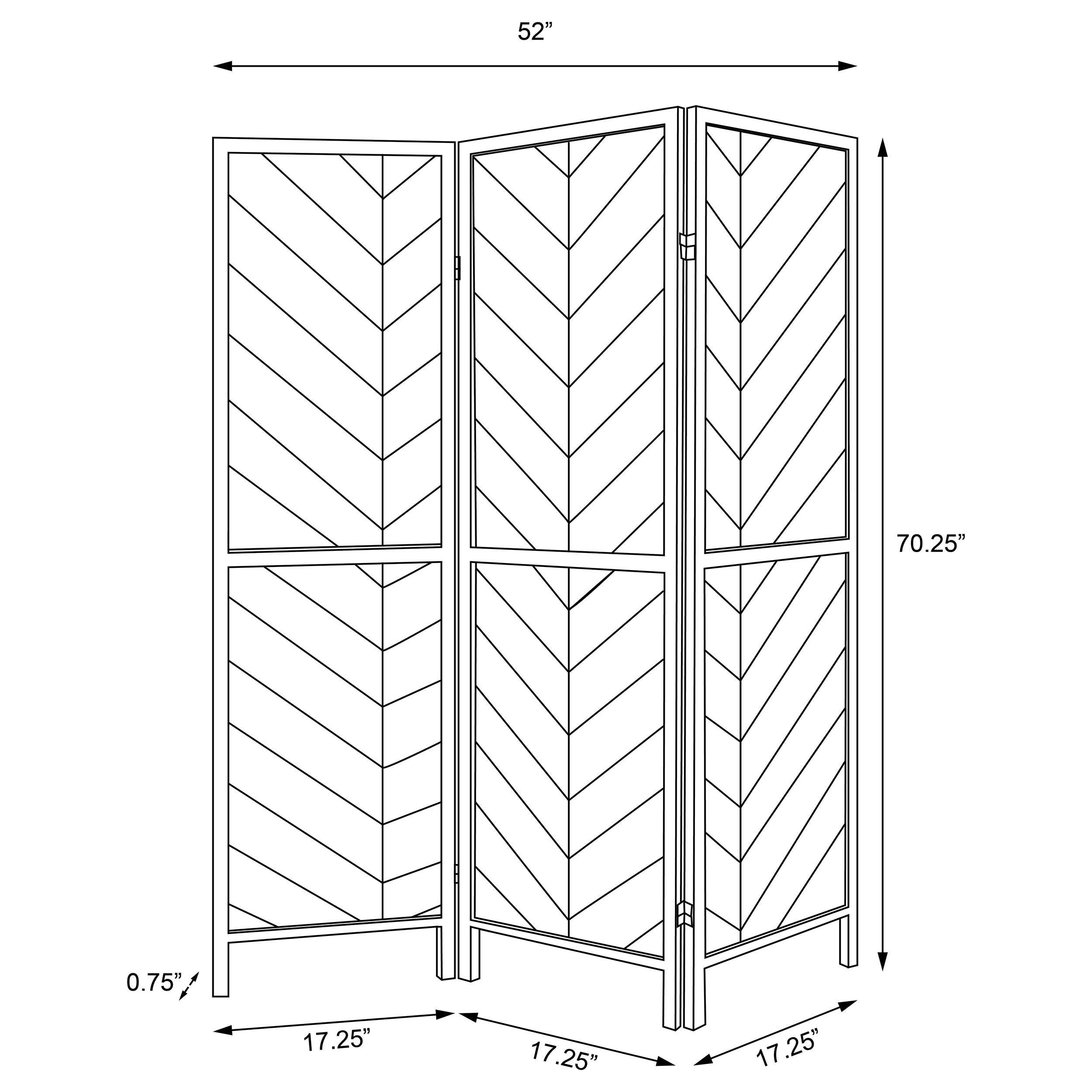 Marlene 3-Panel Room Divider Folding Screen Rustic Tobacco-CoasterEveryday