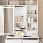 Small Makeup Vanity Desk with Mirror & Adjustable LED Lights