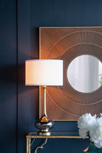 D15x29" Table Lamp with Glass Drum