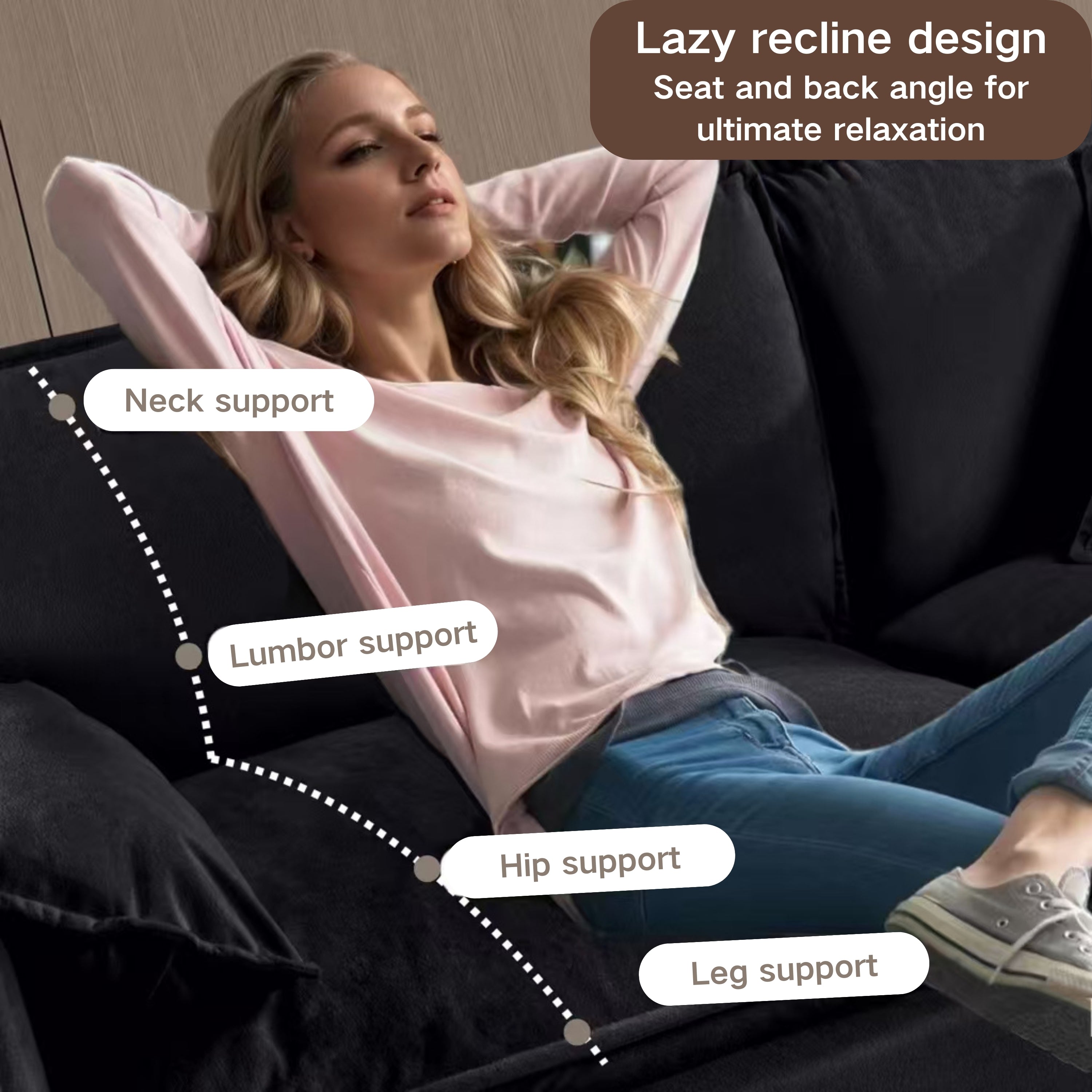 Oversized 57.48" Recliner Chair with Movable Ottoman