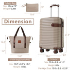 3 Piece Carry-On Luggage Set - Khaki