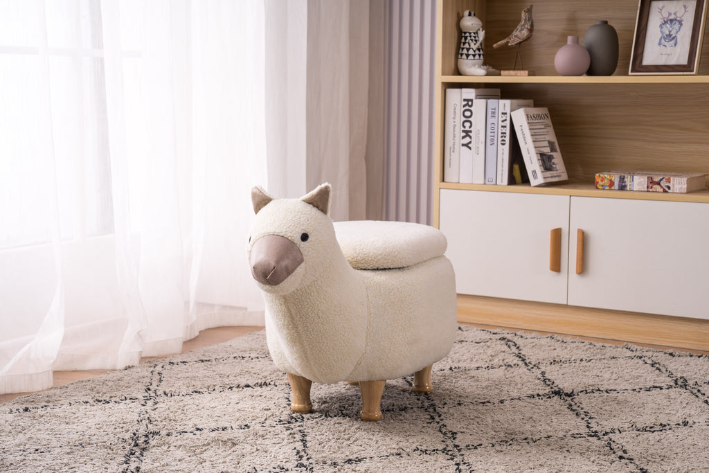 Leo the Llama Stroage Ottoman