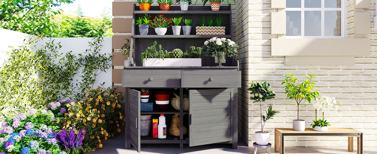 TOPMAX 65-Inch Garden Potting Bench Table
