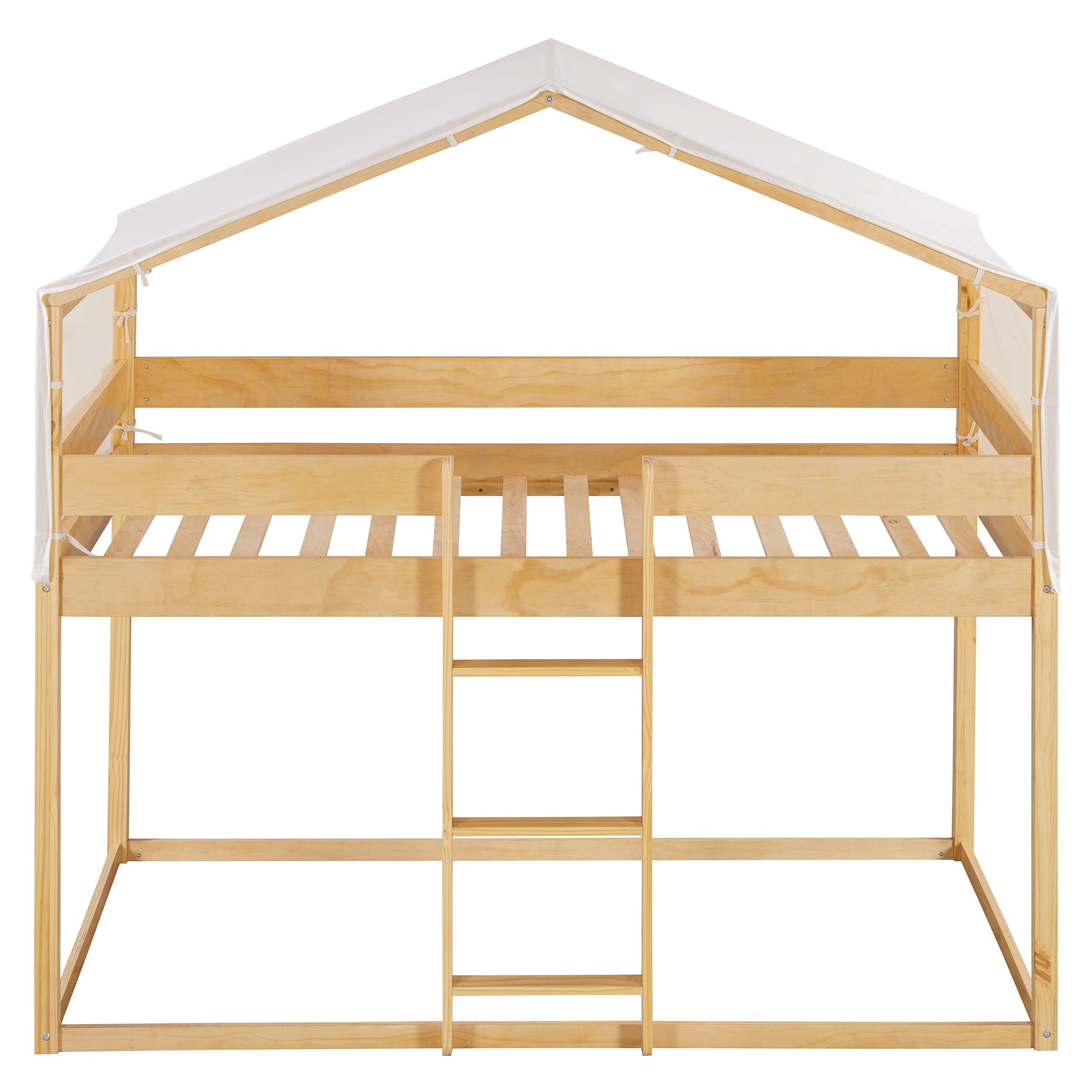 Twin Over Twin Wood Bunk Bed with Tent