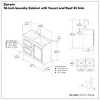 Darwin All-In-One 46-Inch Laundry Utility Sink and Cabinet