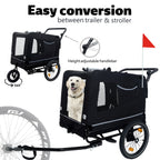 Extra Large 2-in-1 Bike Trailer & Push Cart for Pets