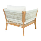30.3" Outdoor Acacia Wood Patio Chair with Woven Rope Accents