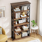 70.8" 6-Tier Industrial Bookcase