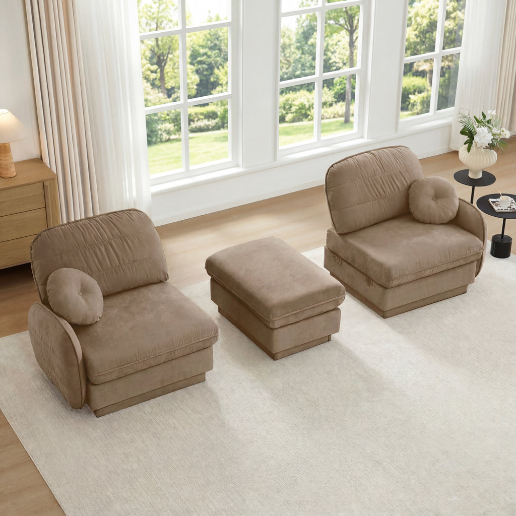 Chenille Cloud L-Shaped Loveseat Sofa