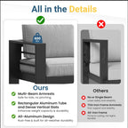 2-Pack 28" All-Weather Aluminum Patio Armchairs