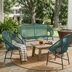Nusa Outdoor Patio Wicker 3-Pcs Chat Set