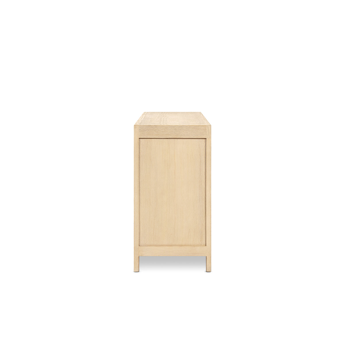 Alden 34-Inch Tall Reclaimed Pine Lattice 4-Door Cabinet, Brushed White
