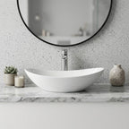 White Oval Ceramic Vessel Sink