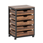 Industrial 5 Drawer Chest with Wheels