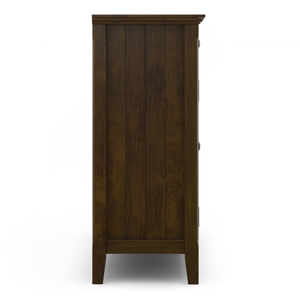 Acadian 51 Inch Wide Solid Wood Entryway Storage Cabinet in Brunette