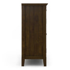 Acadian 51 Inch Wide Solid Wood Entryway Storage Cabinet in Brunette