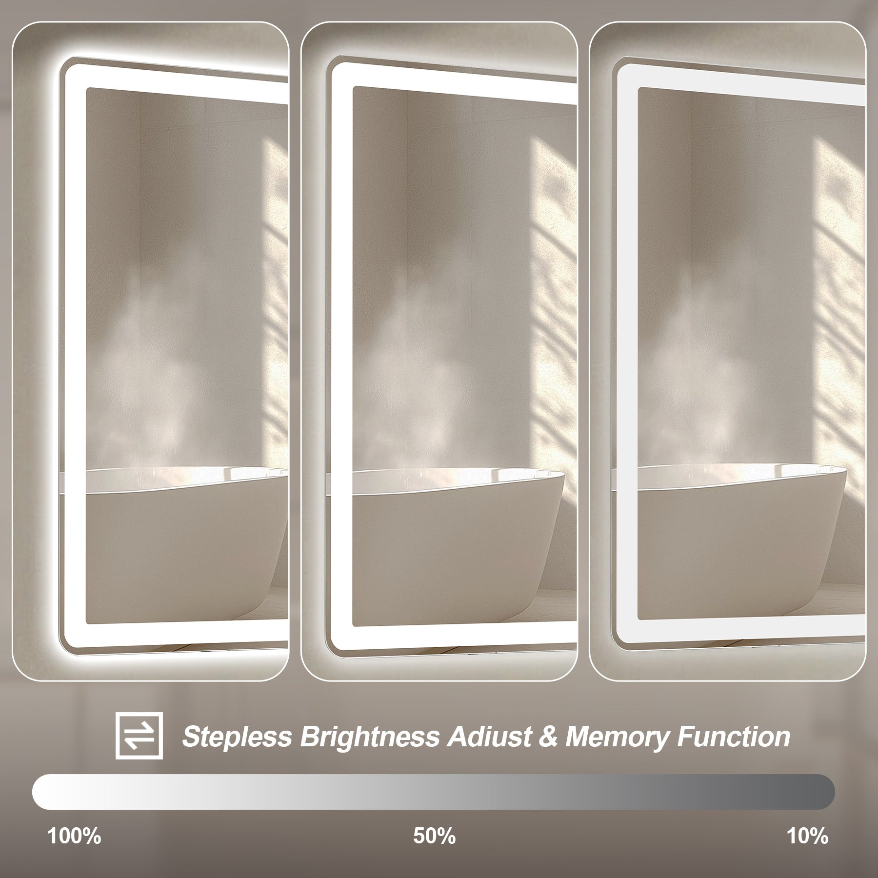 28x60 Inch LED Bathroom Vanity Mirror