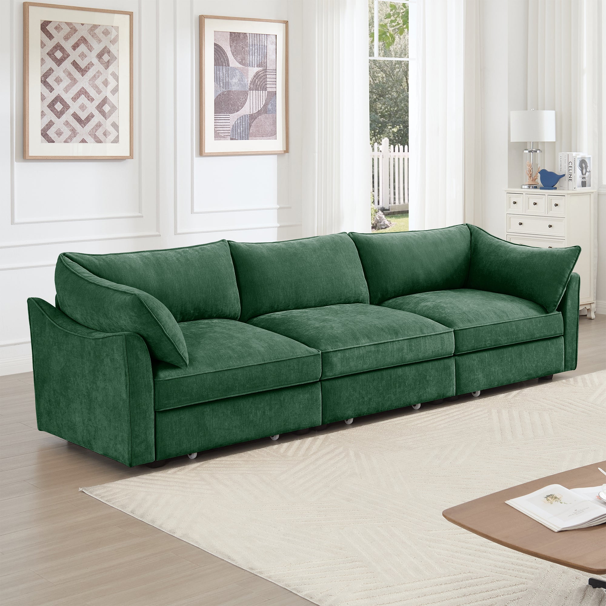 3 Seater Sofa With Storage Pull Out Drawers Under Each Seat