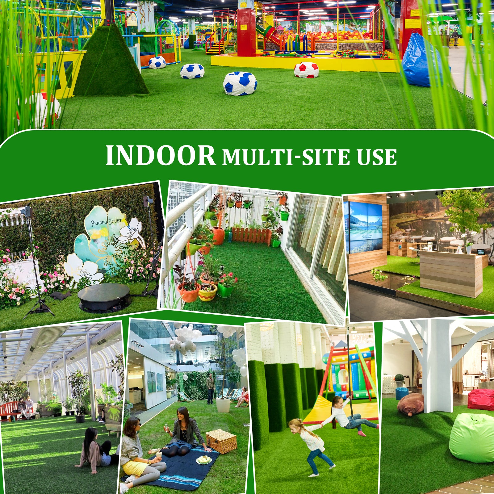 3FTX10FT Outdoor Artificial Grass Runner Rug