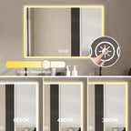 48" x 32" LED Bathroom Mirror with Brushed Aluminum Frame