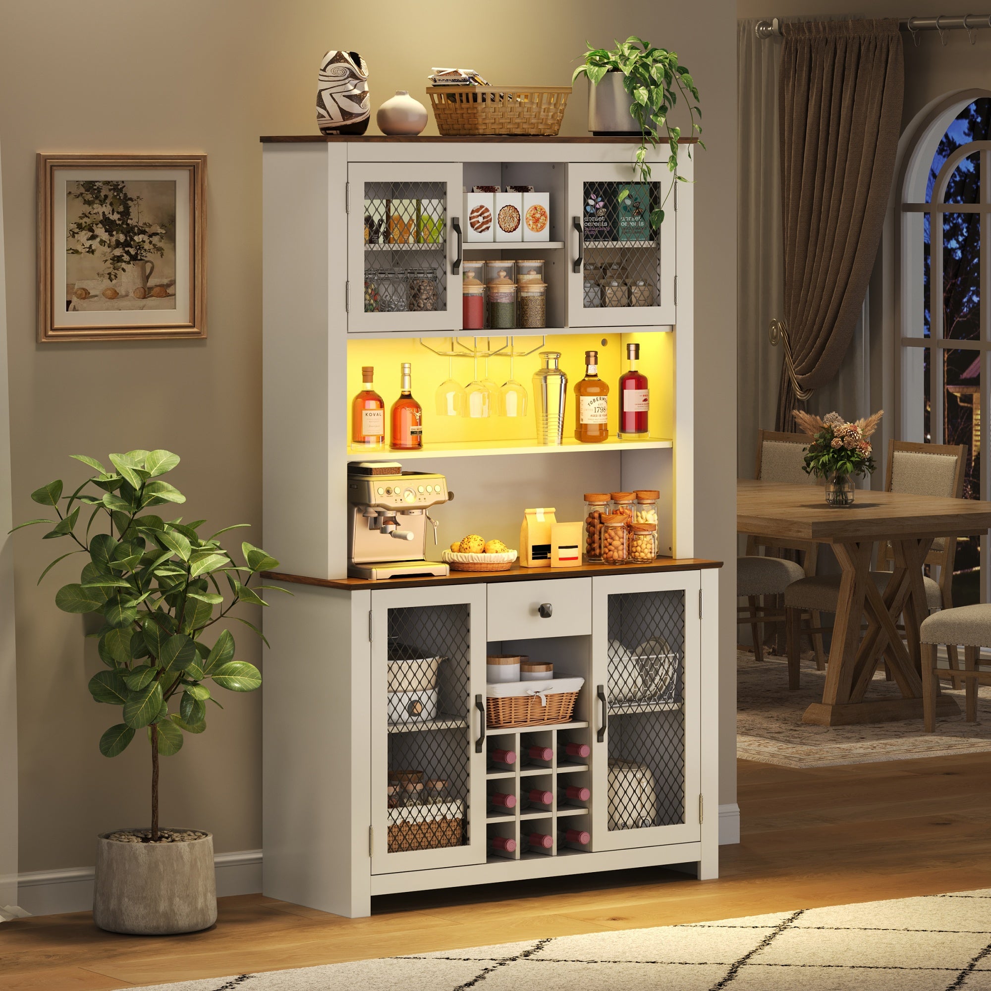 70.9" Kitchen Pantry Storage Cabinet