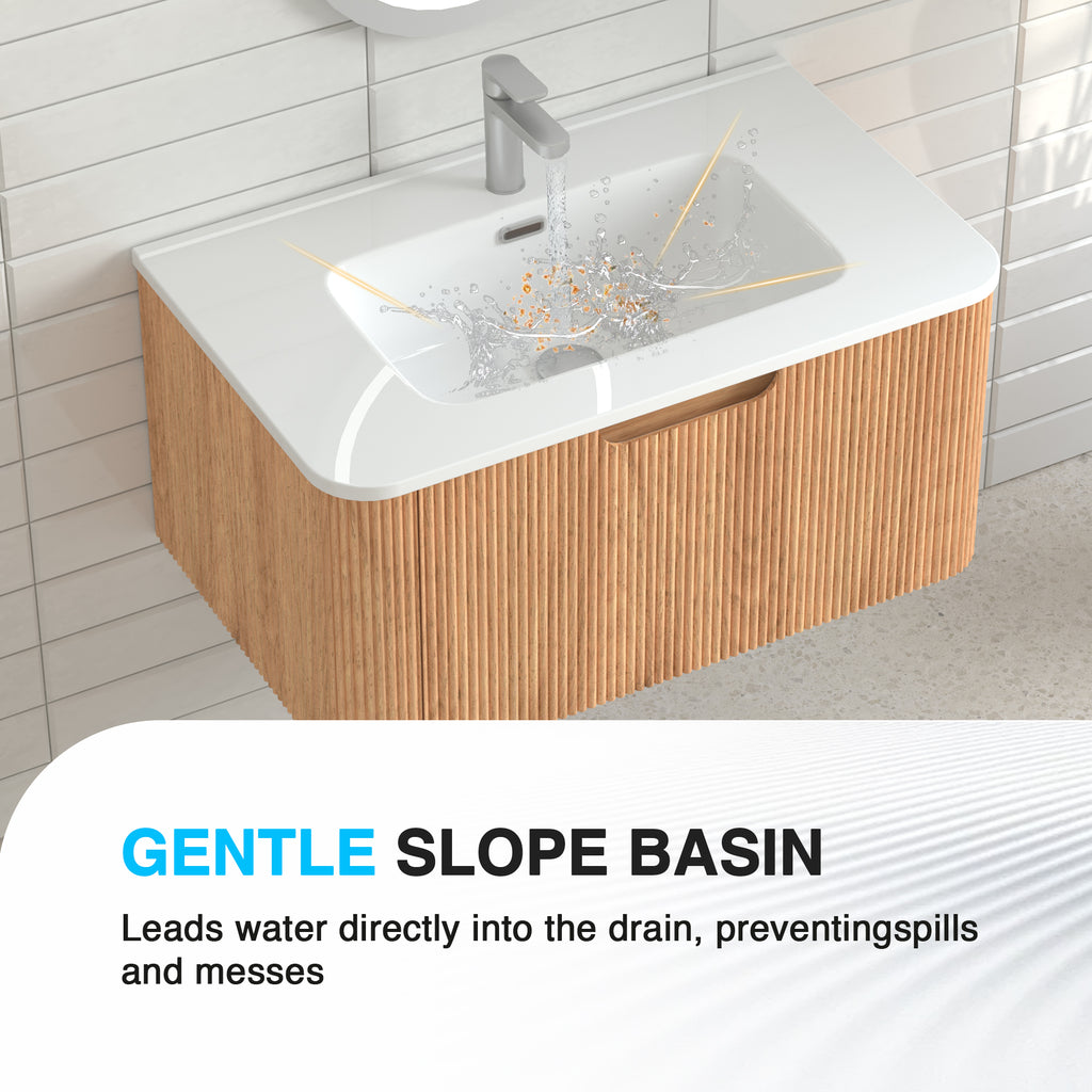 30" Modern Floating Bathroom Vanity