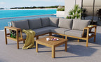 4 Pieces Outdoor Acacia Wood Sofa Set