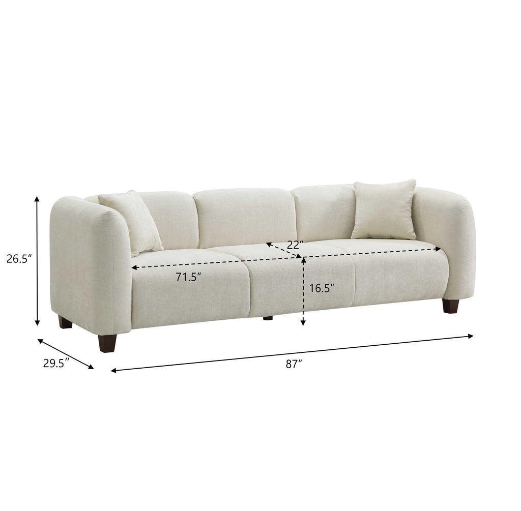 Silo 87 in. Modern Upholstered Chenille Sofa