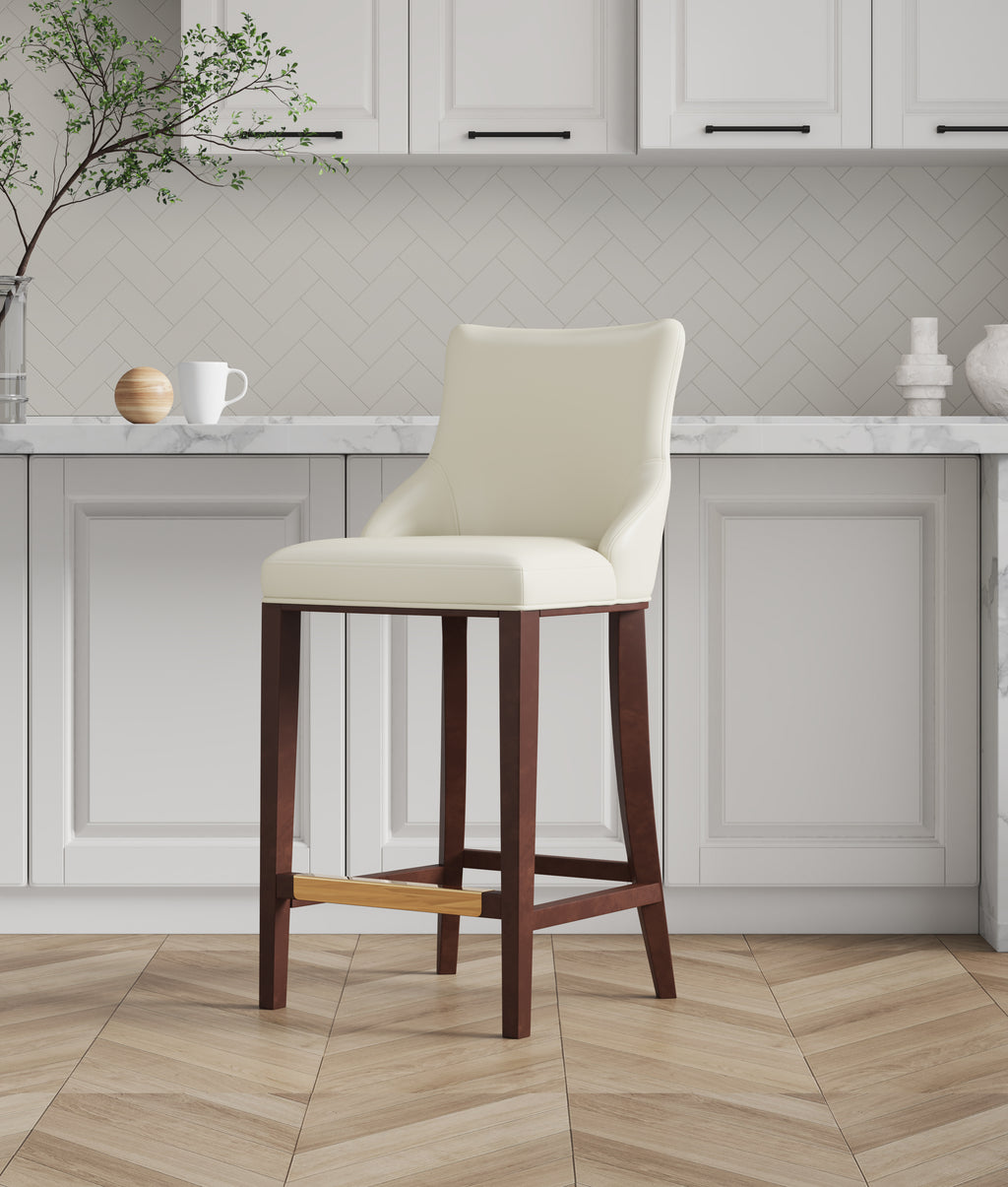 Shubert Wood Upholstered Barstool