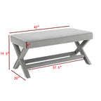 Comfort Double Bench Upholstered in Velvet Fabric