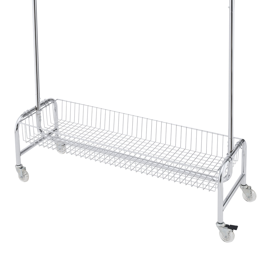 Garment Rack with Basket on Wheels