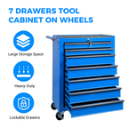 Rolling Metal Tool Chest with 7 Drawers - Blue