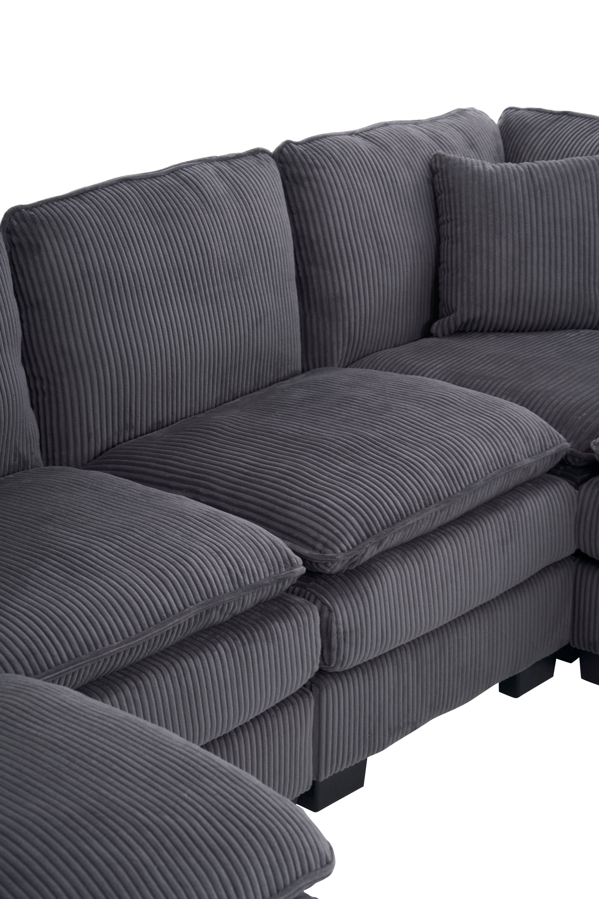 Modern U Shaped 6-Seat Sectional Sofa with Ottoman