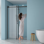 48"W x 76"H Single-Slide Shower Door - 8mm Tempered Glass