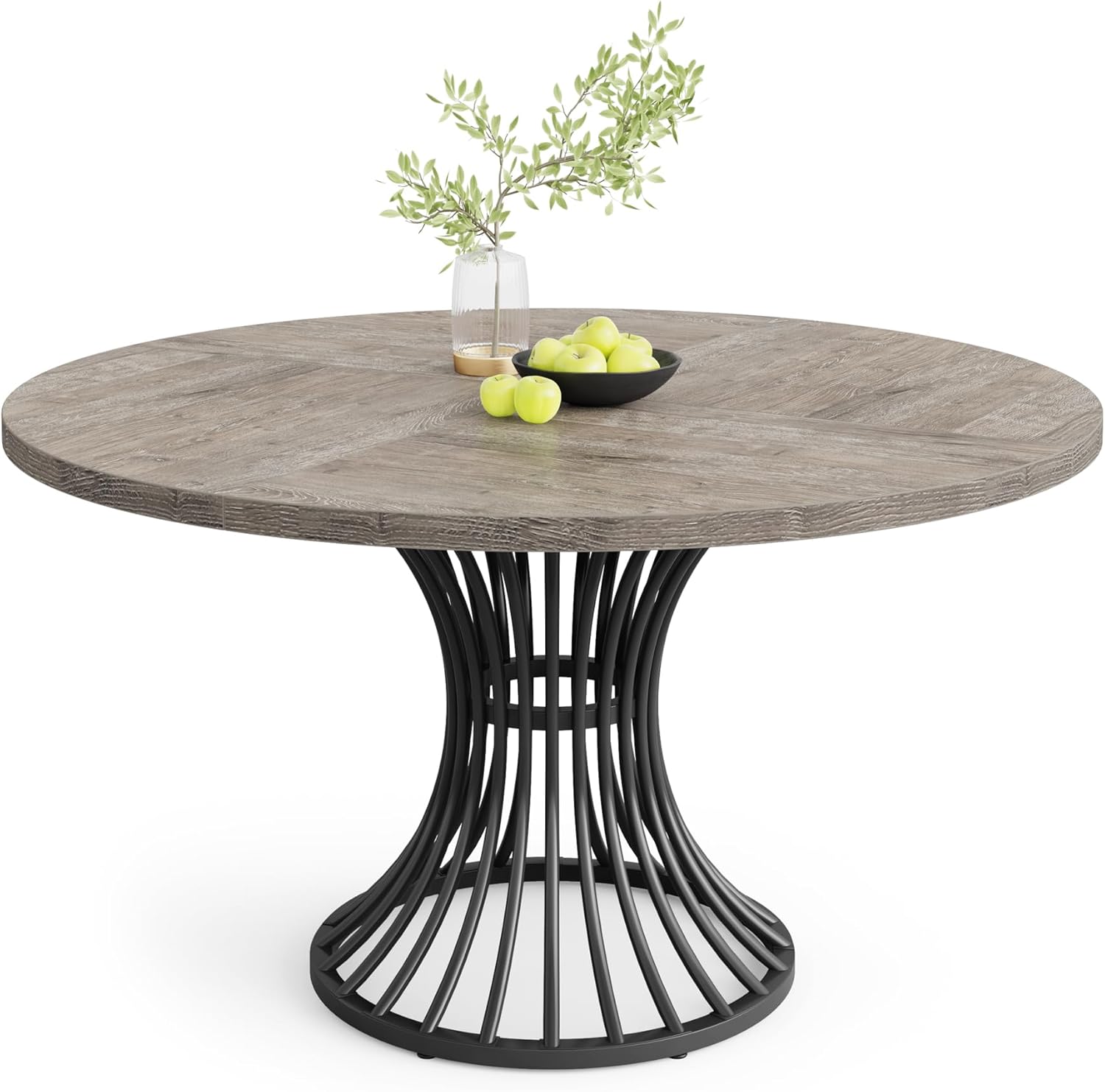 47" Farmhouse Round Dining Table for 4-6