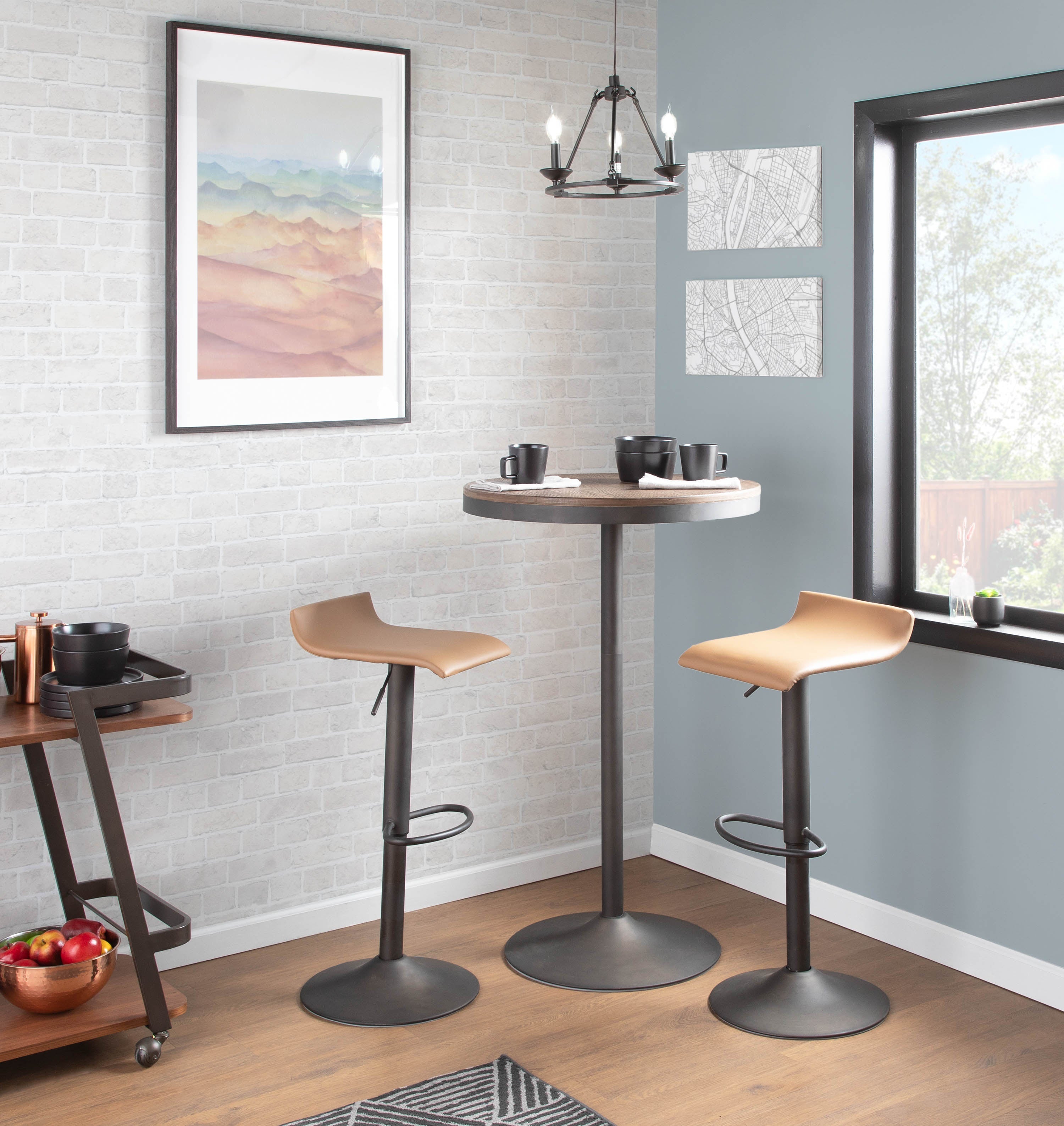 Adjustable Bar / Dinette Table in Antique