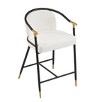 26" H Upholstered Counter Stool with Metal Frame (Set of 2) - Beige