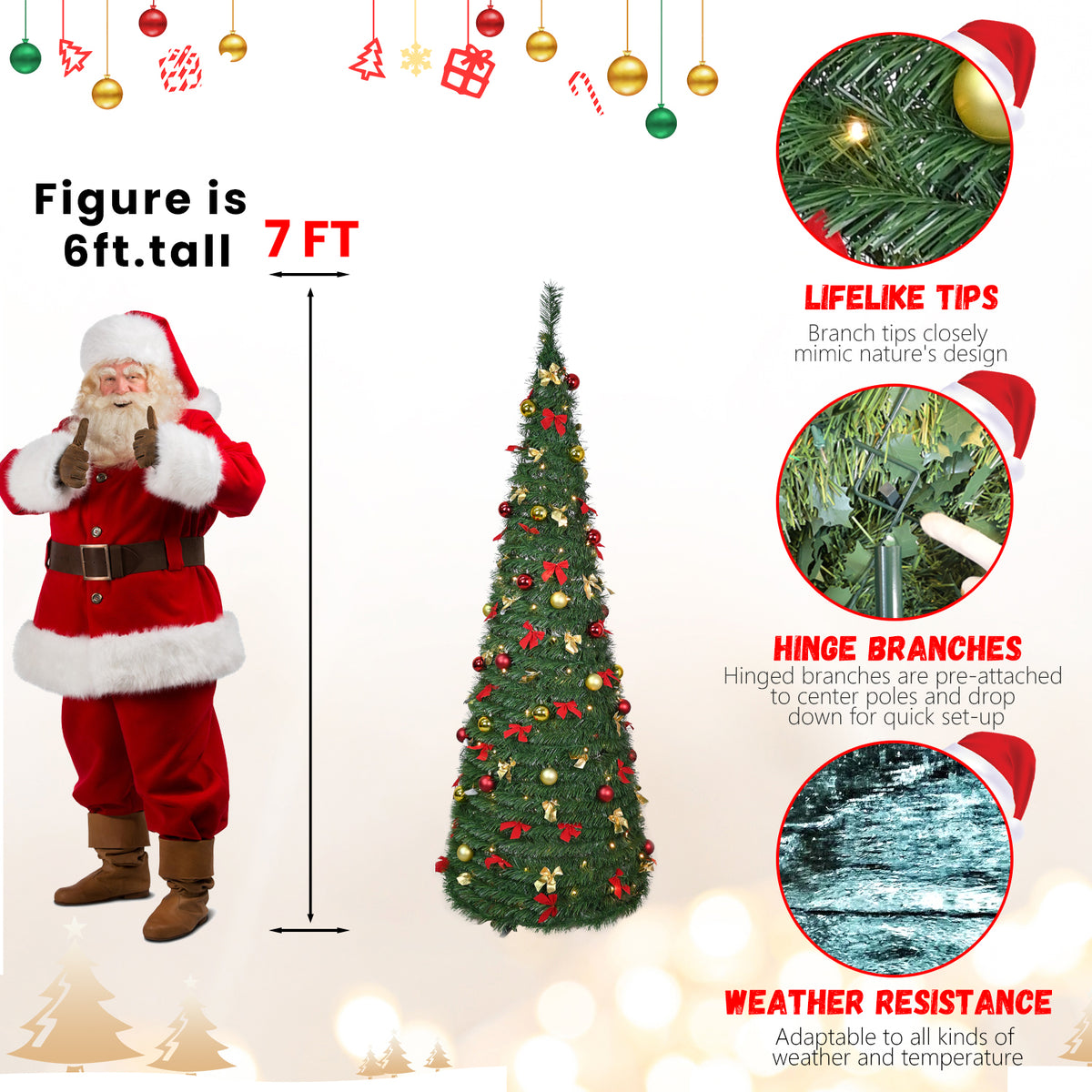 7FT Pop Up Christmas Tree