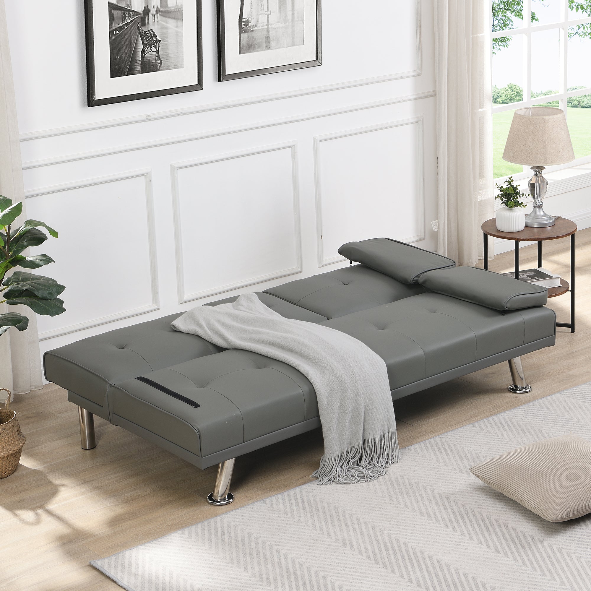 Sofa Bed with Armrest and Holders