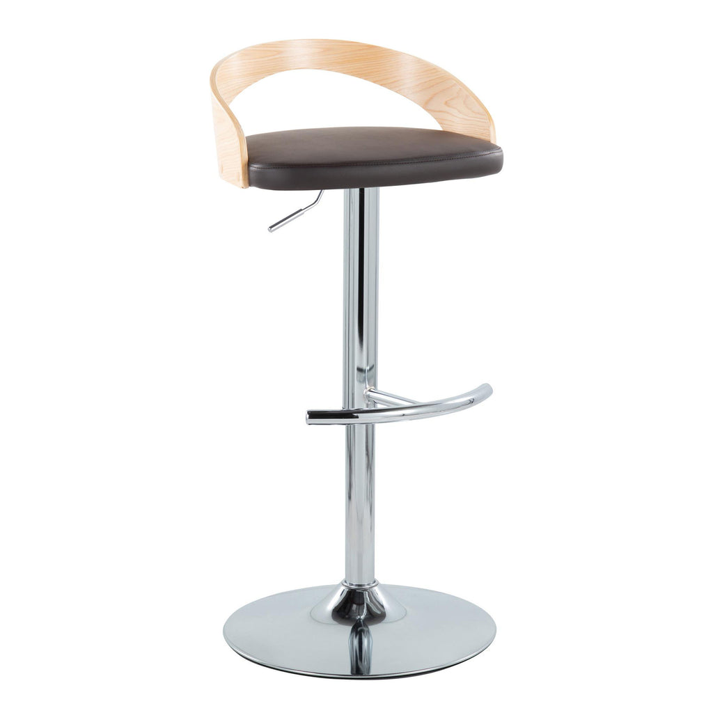 Contemporary Adjustable Barstool with Swivel