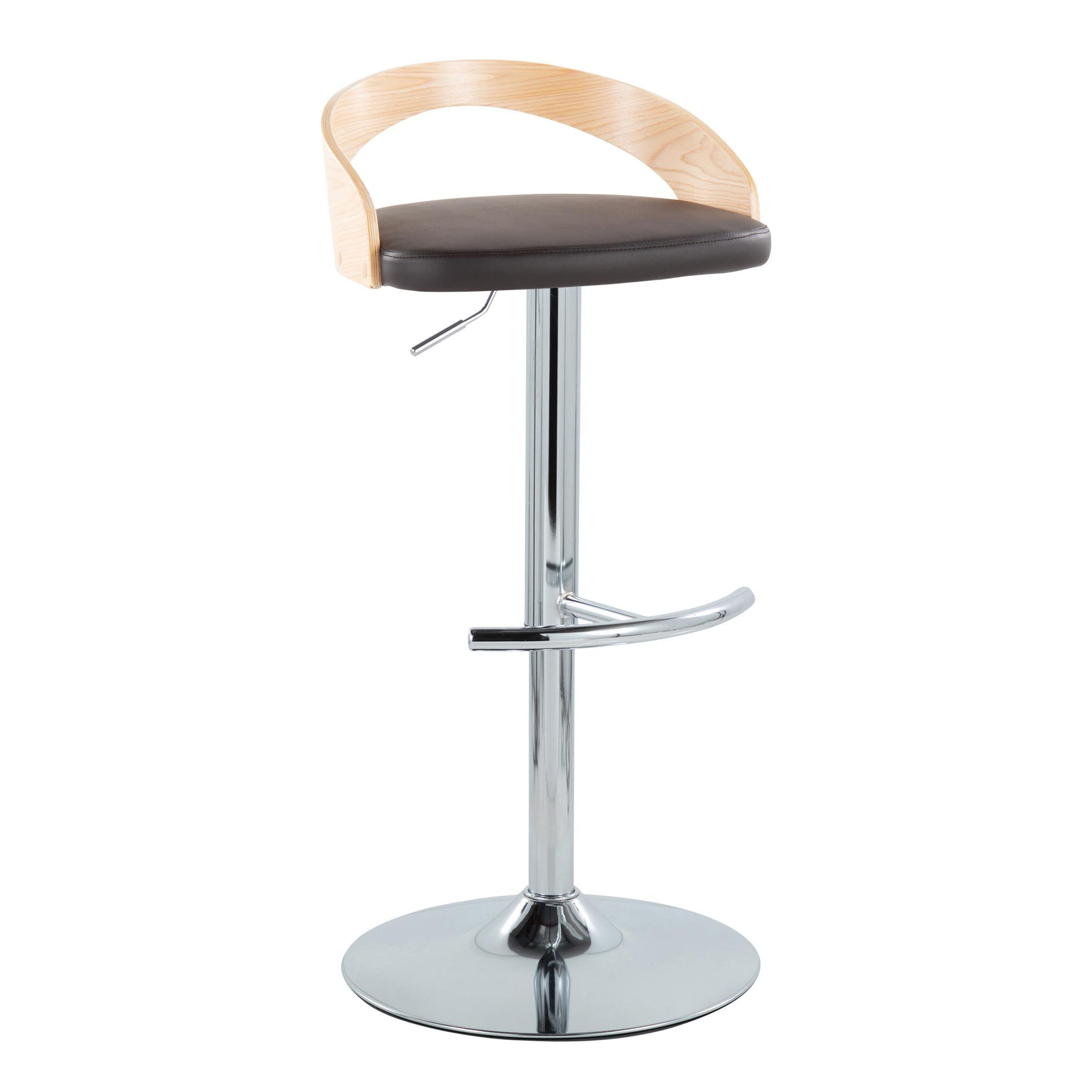 Contemporary Adjustable Barstool with Swivel