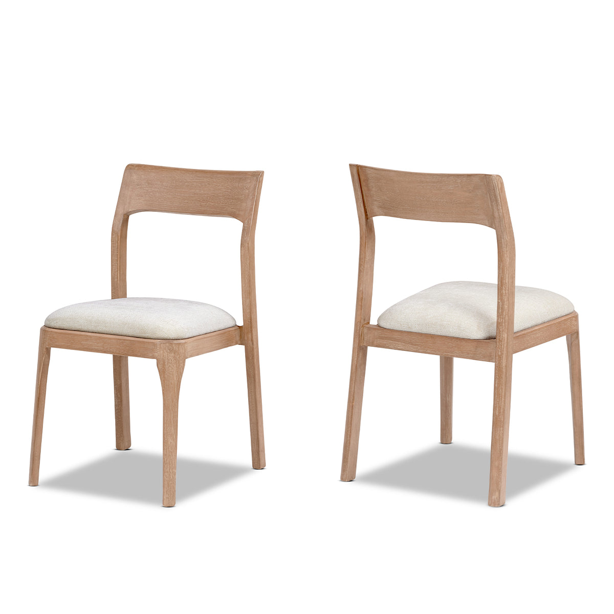 Bryson Upholstered Dining Chair Set of 2, Reclaimed Pine, Brown Chenille