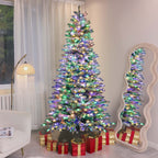 HOMCOM Pre-Lit Mountain Pine Artificial Christmas Tree
