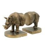 Rhino Bronze Bookends - Set of 2