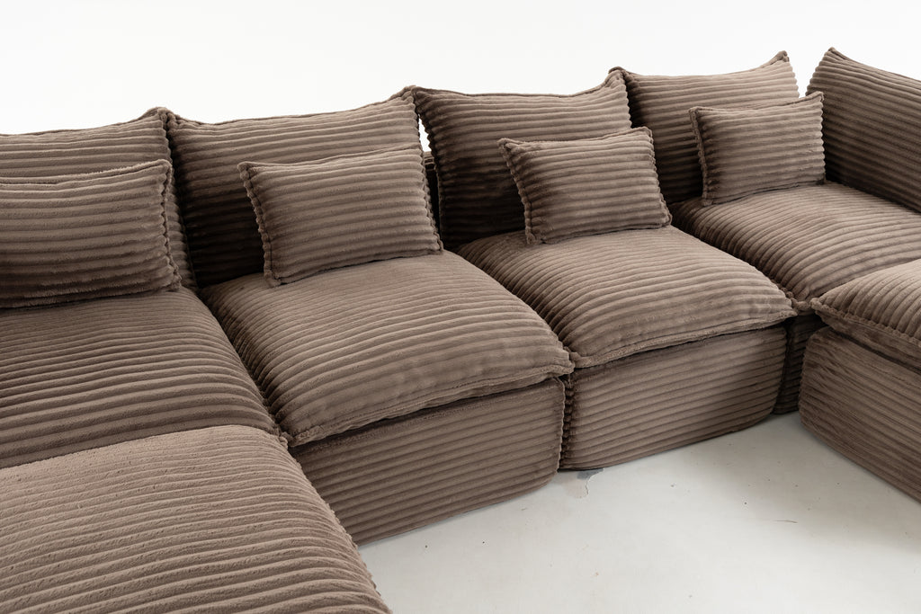 129.8" Width Cloud Couch Oversized Modular Sectional Sofa
