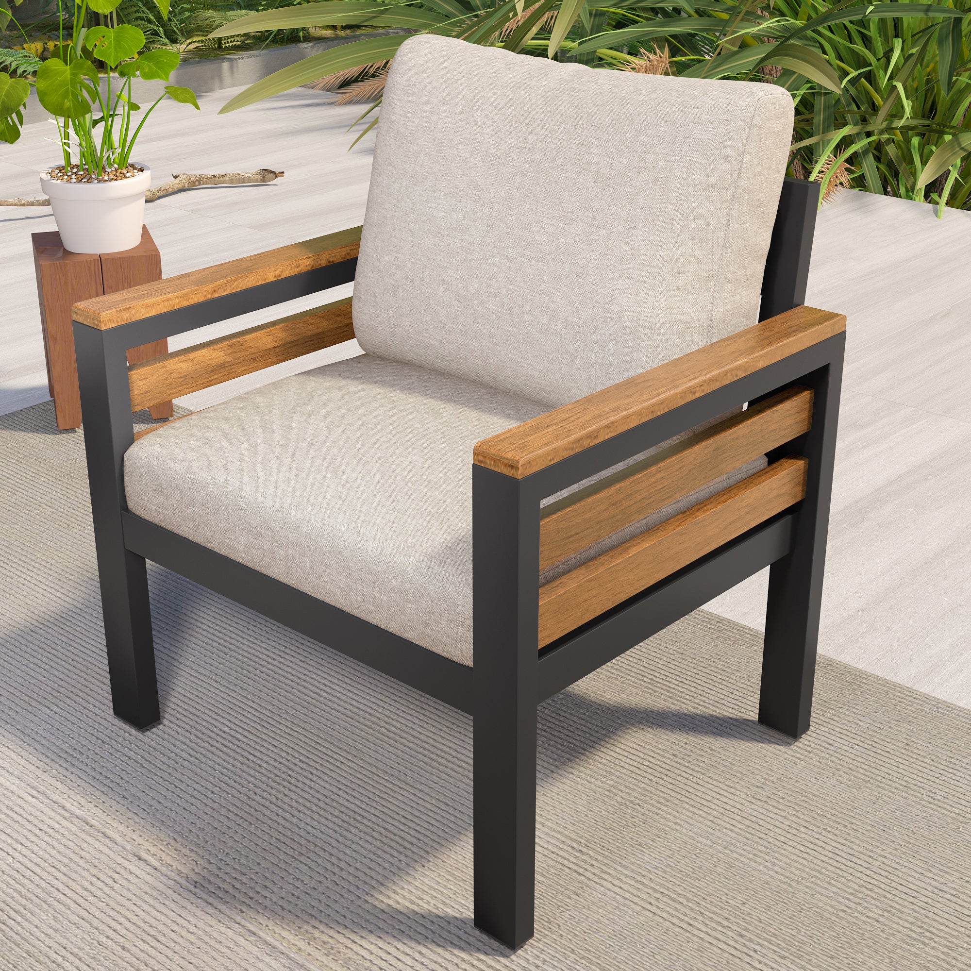 GO 4-Piece Outdoor Furniture Sofa Set for 5 People