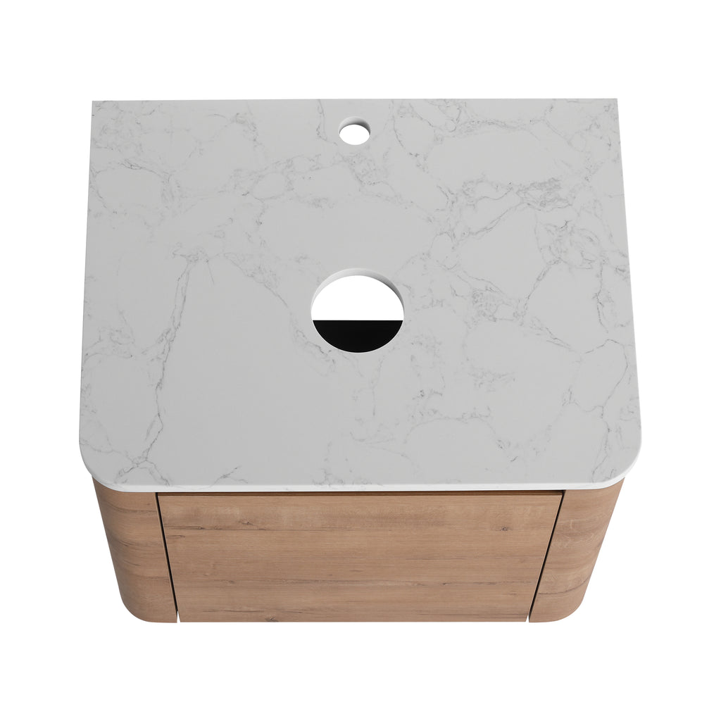 24" Wall-Mounted Bathroom Vanity & 1-Soft-Close Door