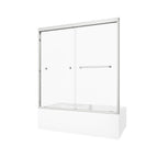 Brushed Nickel Reversible Installation Double Bypass Sliding Shower Door