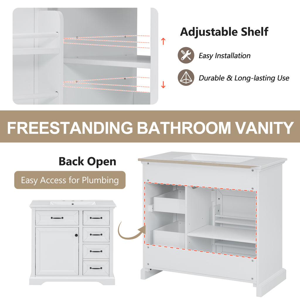 36" Bathroom Vanity with Sink