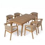 7-Piece Outdoor Acacia Wood Dining Set